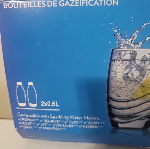 SodaStream 16.9 Oz / 0.5 Liter White Carbonating Bottles 2-Pack NEW - Picture 2 of 5